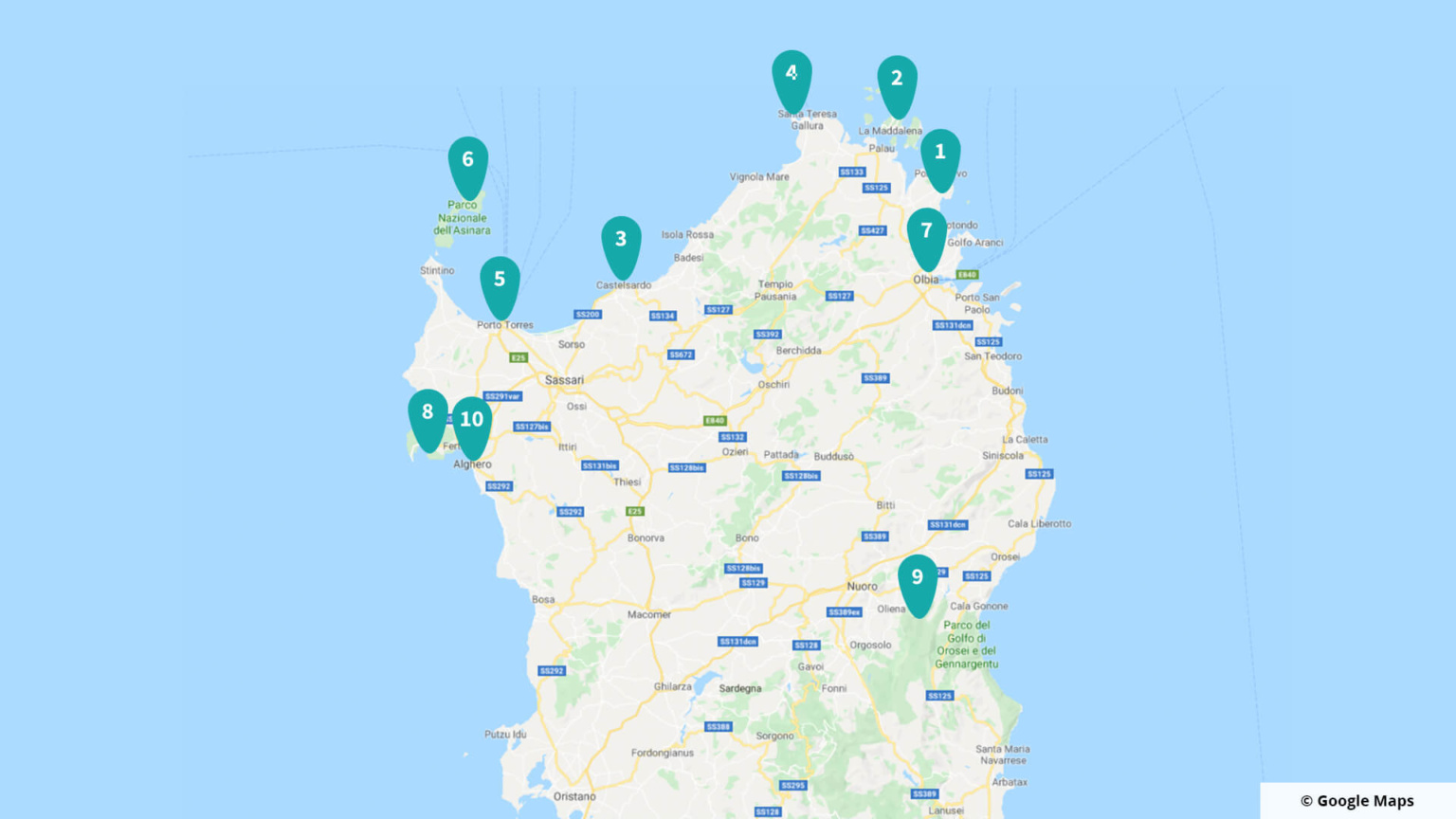 Nord Oder Sdsardinien