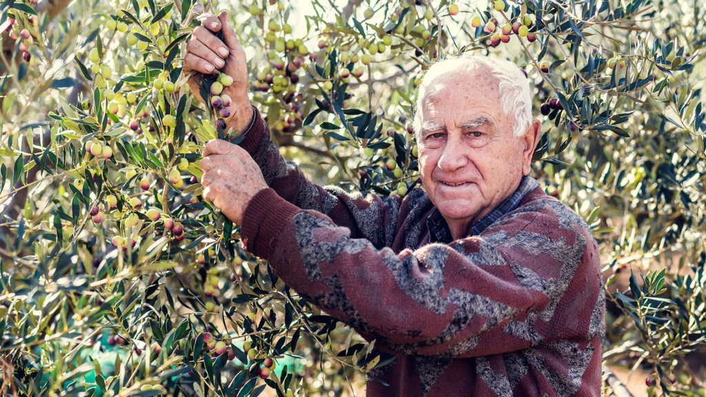 Bauer auf Sardinien bei Feldarbeit