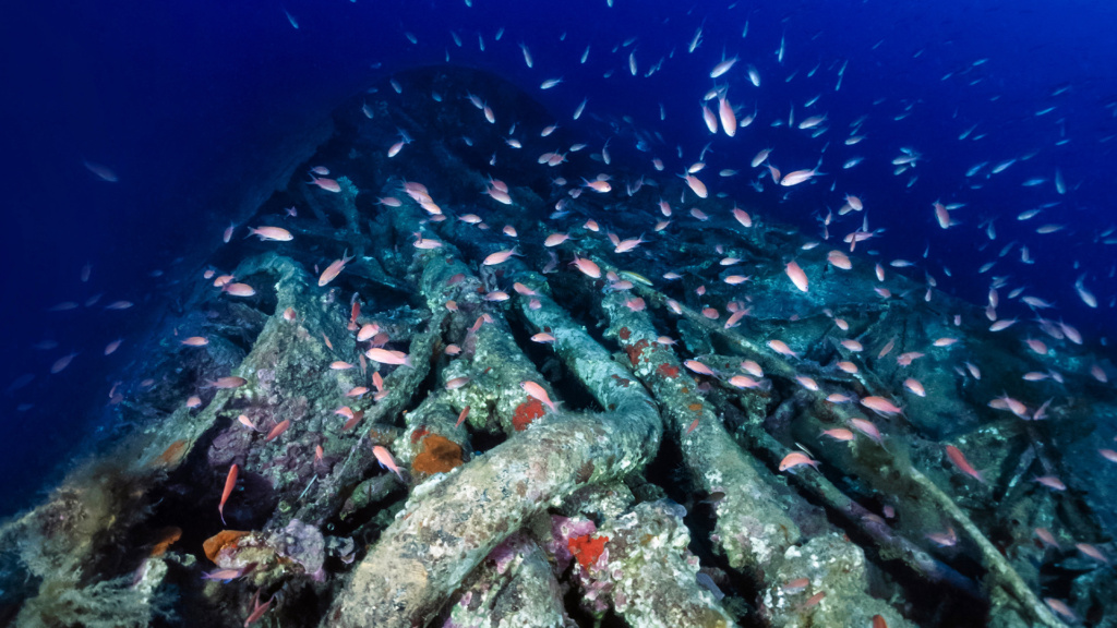 Schiffswrack vor der Küste Sardiniens