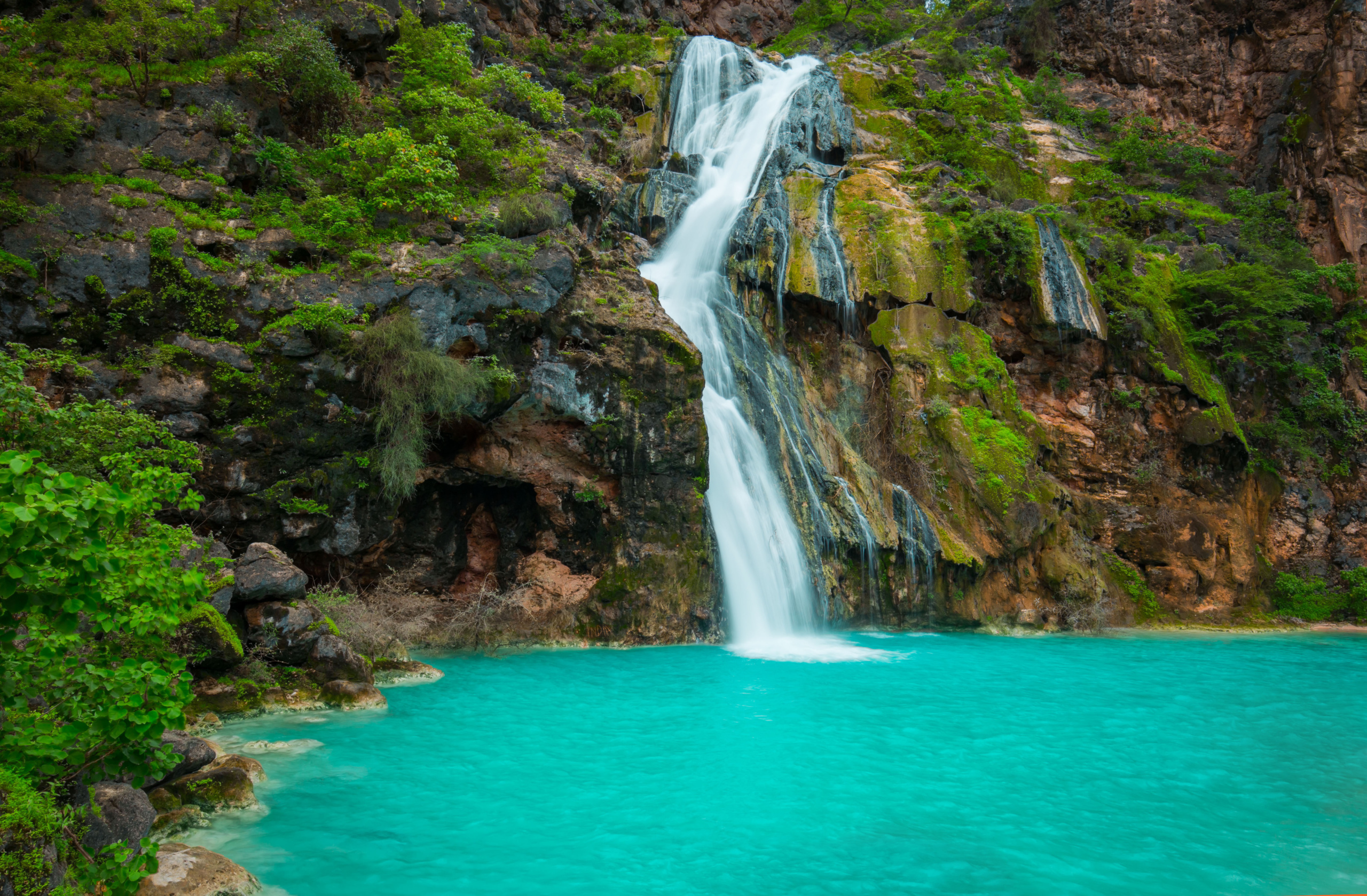 Ayn,Khor,Water,Falls,In,Salalah,Oman